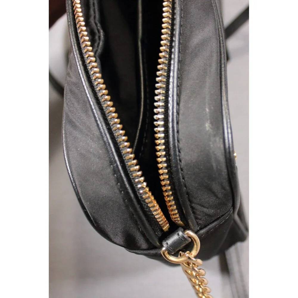 Michael Kors Black Crossbody Bag Gold Hardware Zip Adjustable Strap